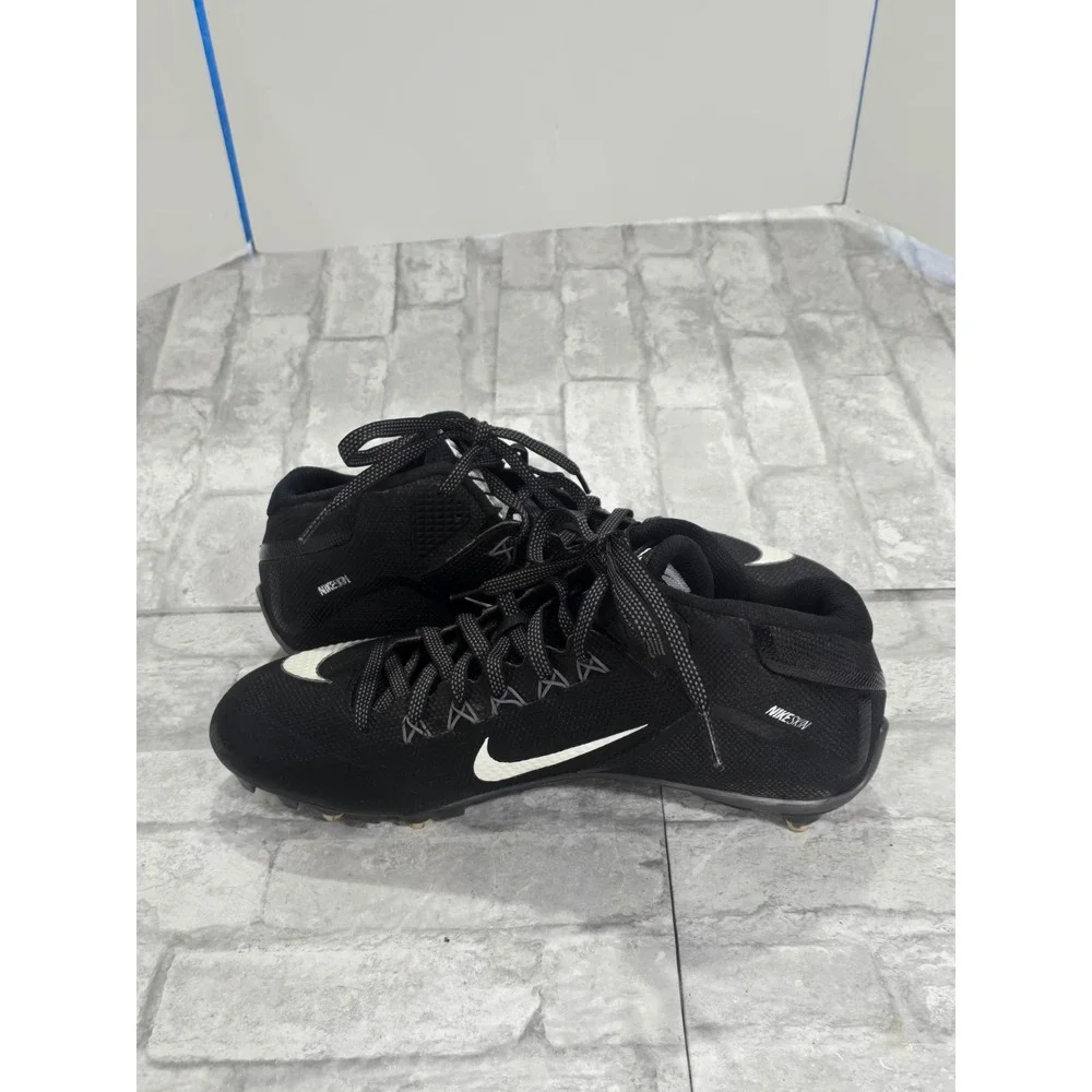Nike Black ‎ Alpha Pro 2 II Mid 3/4 D Football Cleats 719932-010 Men's Size 13